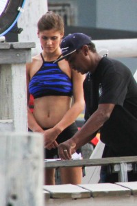 Alexandra Daddario in Bikini Top on the Set of Baywatch in Miami 03/04/2016-5