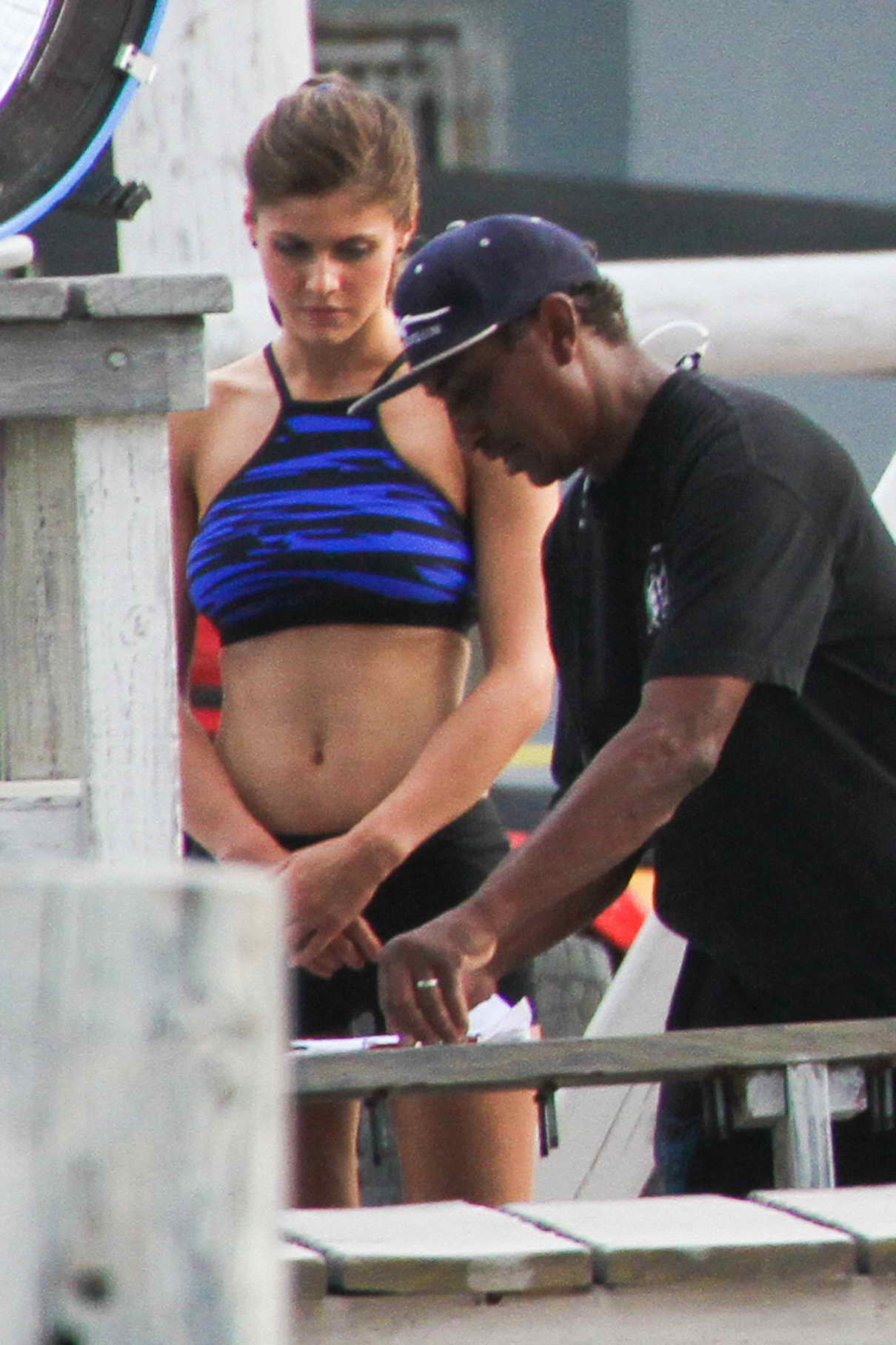 Alexandra Daddario In Bikini Top On The Set Of Baywatch In Miami 03042016 5 Lacelebsco 3794