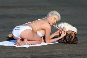 Courtney Stodden in White Bikini at the Beach in Los Angeles 03/16/2016-5