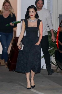 Dita Von Teese Outside the Studio of Talk Show Kocktails With Khloe in Burbank 03/01/2016-2