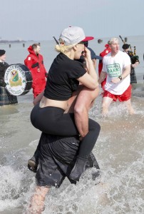 Lady Gaga Takes the Polar Plunge in the Lake Michigan in Chicago 03/06/2016-3