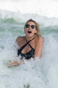 Lena Gercke in Bikini at the Beach in Miami 10/21/2015-6