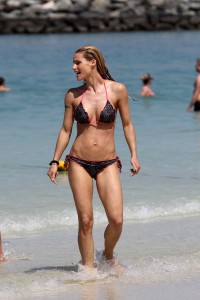 Michelle Hunziker in Bikini at the Beach in Dubai 03/27/2016-4