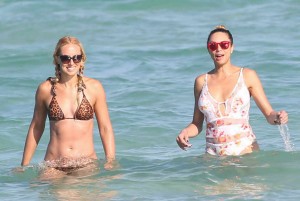 Sabine Lisicki and Lilly Becker in Bikinis at the Beach in Miami 03/26/2016-3