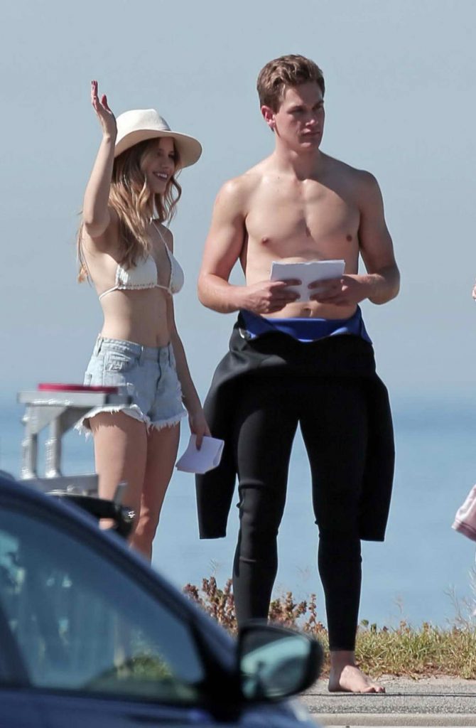 Halston Sage on the Set of You Get Me in Santa Monica 04/20/2016-1