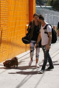 Mischa Barton and Artem Chigvintsev Walk at the DWTS Studio 04/02/2016-4