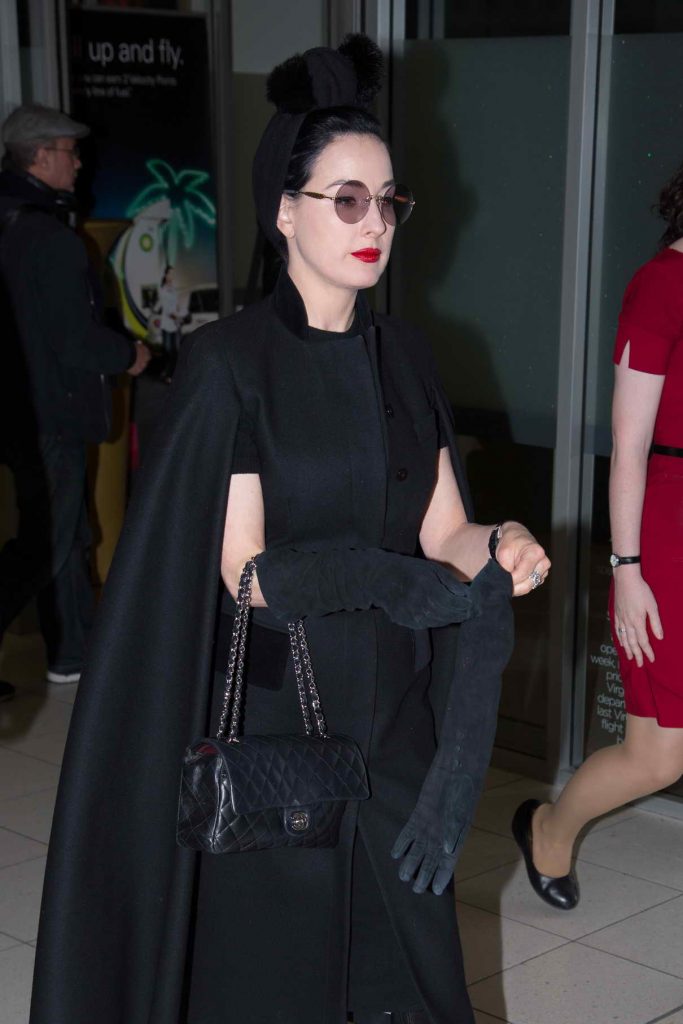 Dita Von Teese at the Adelaide Airport in Australia 06/24/2016-1