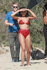 Tinashe in Bikini on the Set of a Music Video in Malibu 07/27/2016-4