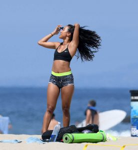 Karrueche Tran Does Fitness Session at the Beach in Venice 08/02/2016-9