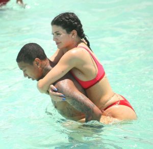 Kylie Jenner in a Red Bikini at the Beach in Turks and Caicos 08/10/2016-2