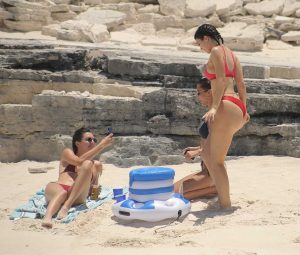 Kylie Jenner in a Red Bikini at the Beach in Turks and Caicos 08/10/2016-5