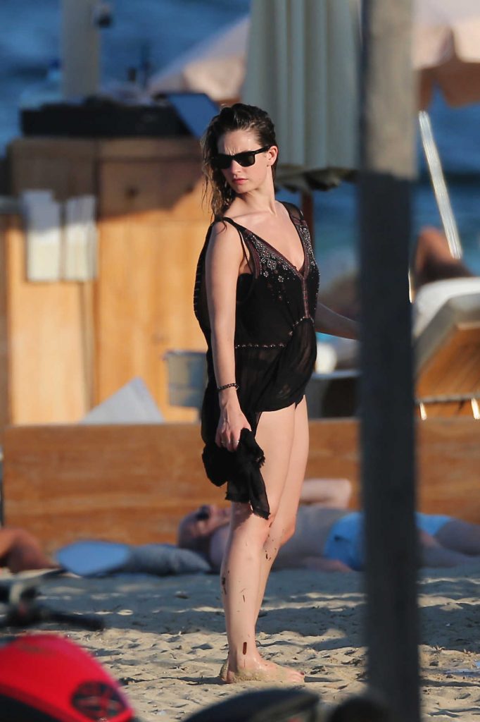 Lily James at the Beach in Ibiza 09/03/2016-1