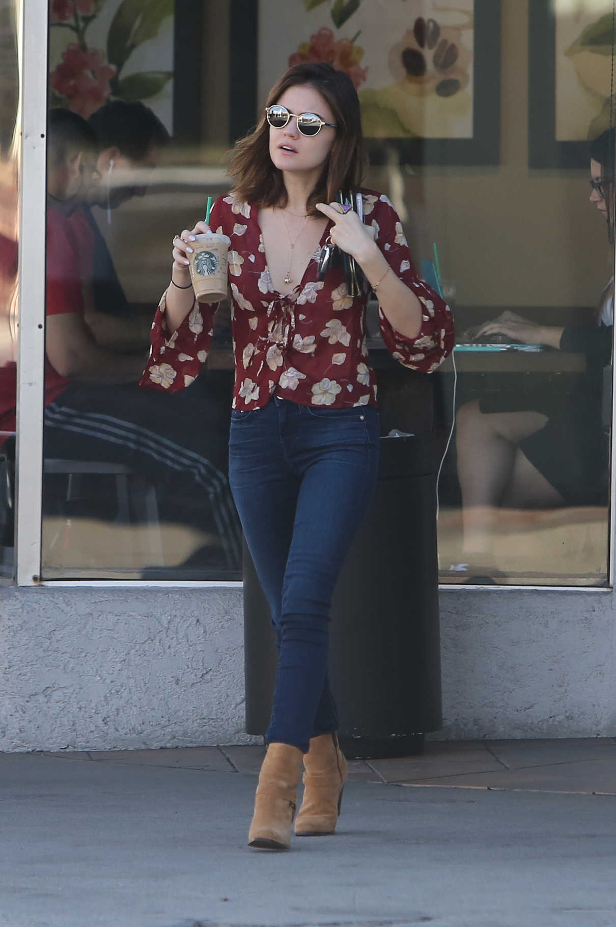 Lucy Hale Stops by Starbucks in Studio City 10/10/2016-2