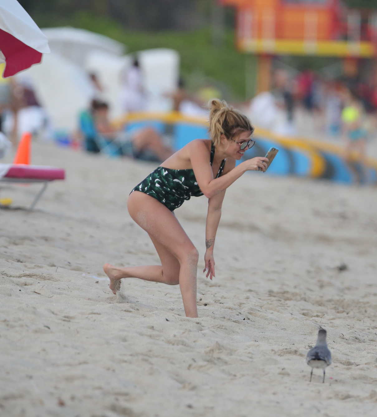 Chanel West Coast Wearing a One Piece Bathing Suit at the Beach in Miami 12/22/2016-3