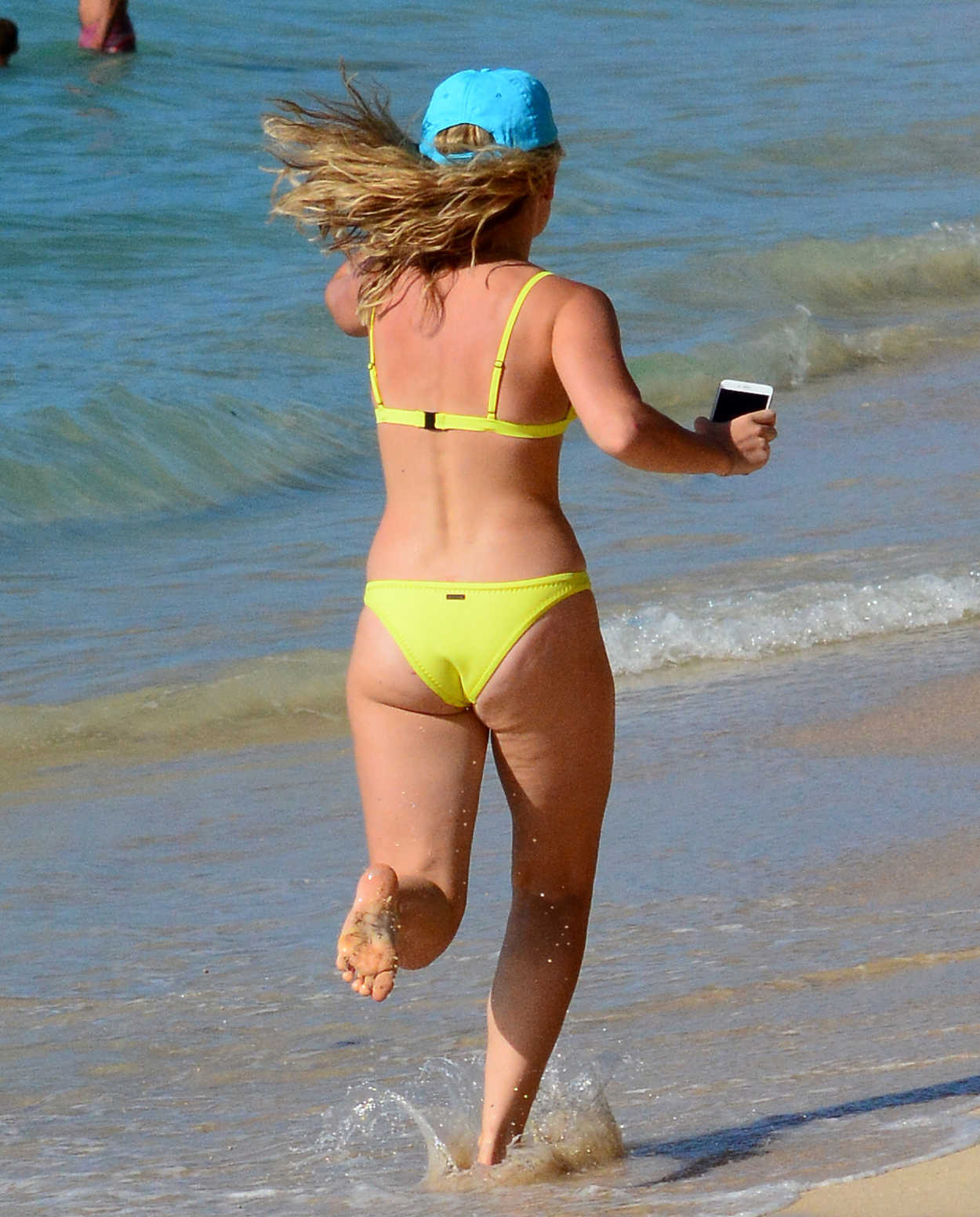 Tallia Storm in Yellow Bikini at the Beach in Barbados 12/26/2016-2