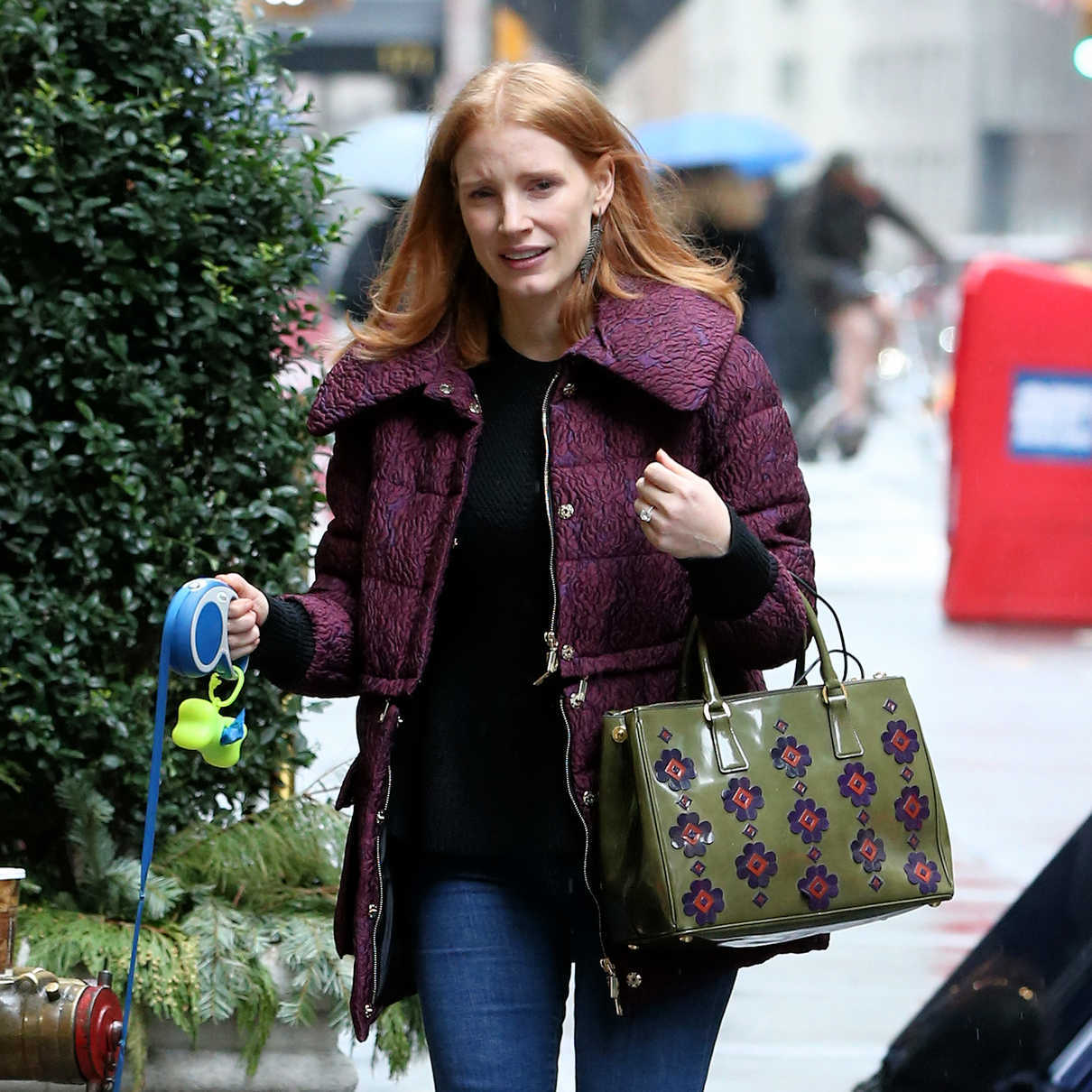 Jessica Chastain Walks Her Dog Out in New York City 01/02/2017-4
