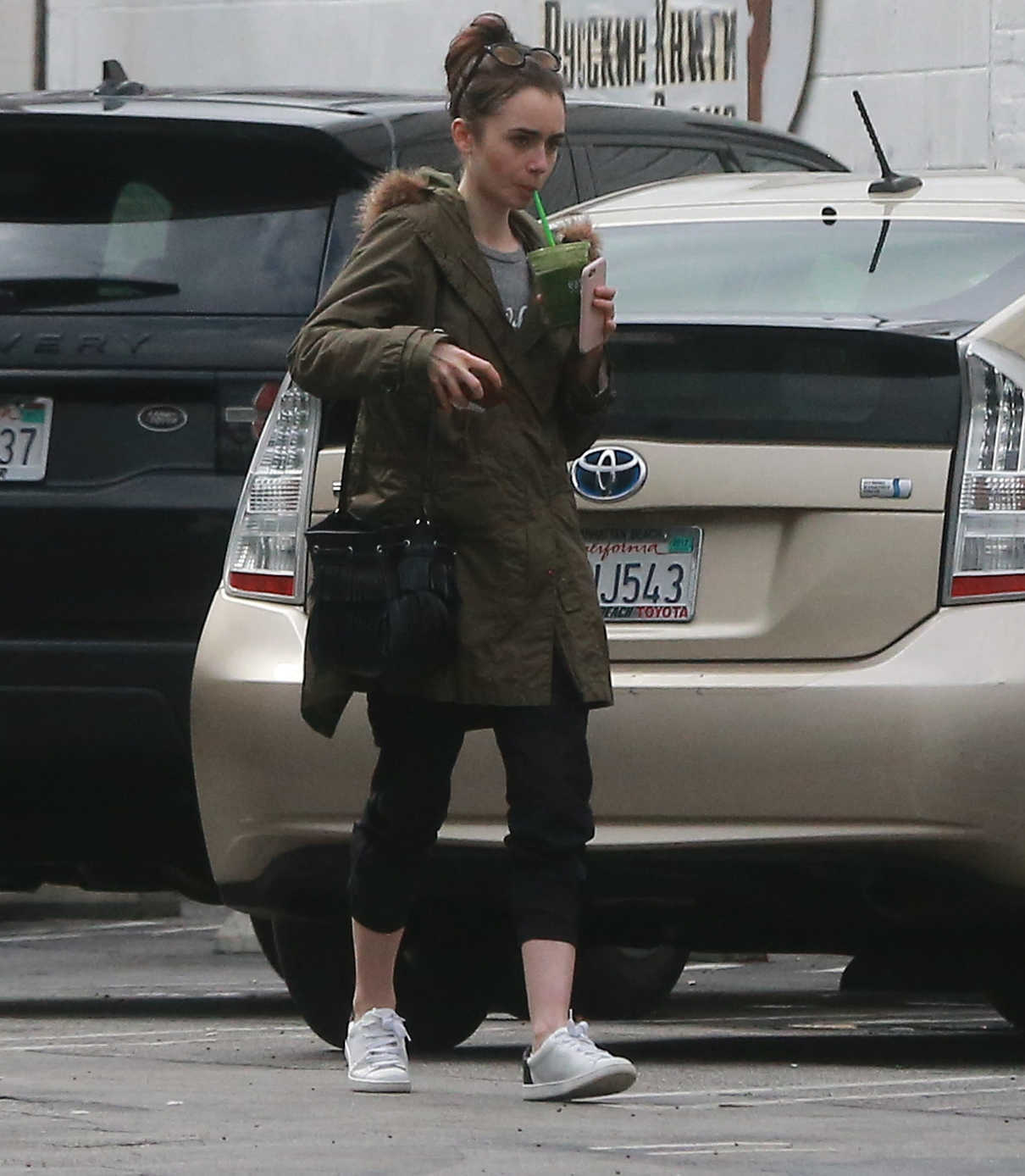 Lily Collins Arrives to the Massage Place in West Hollywood 02/19/2017-3