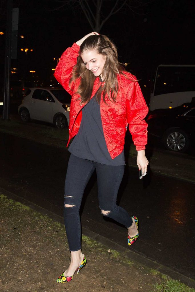 Barbara Palvin Wears a Red Jacket Out in Paris 03/06/2017-1