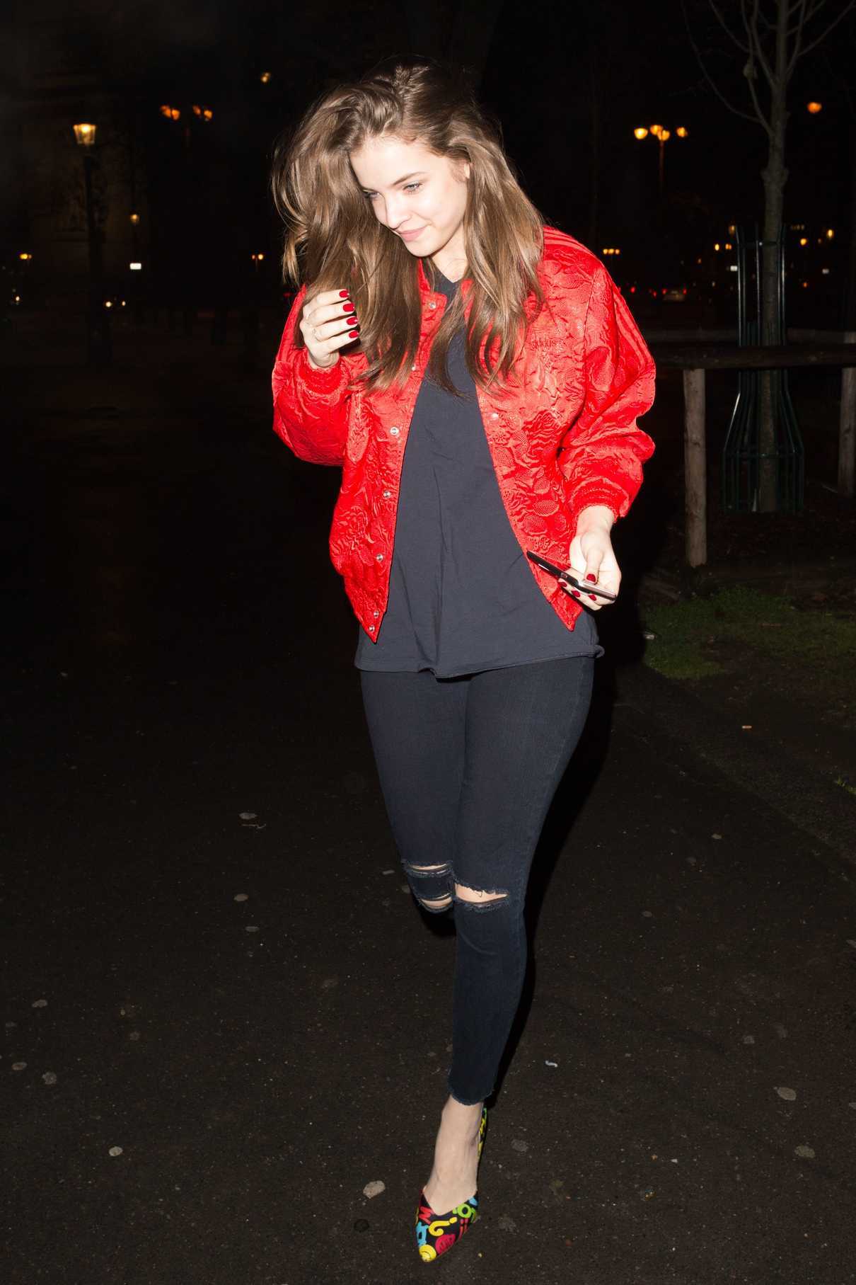 Barbara Palvin Wears a Red Jacket Out in Paris 03/06/2017-2