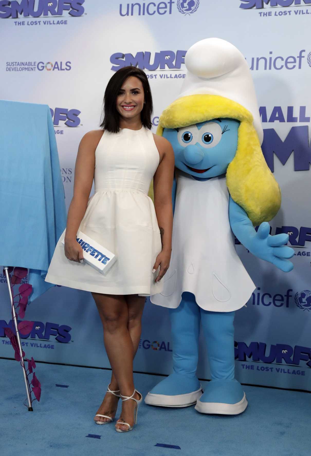 Demi Lovato at the Smurfs: The Lost Village Celebrate International Day of Happiness in New York City 03/18/2017-3