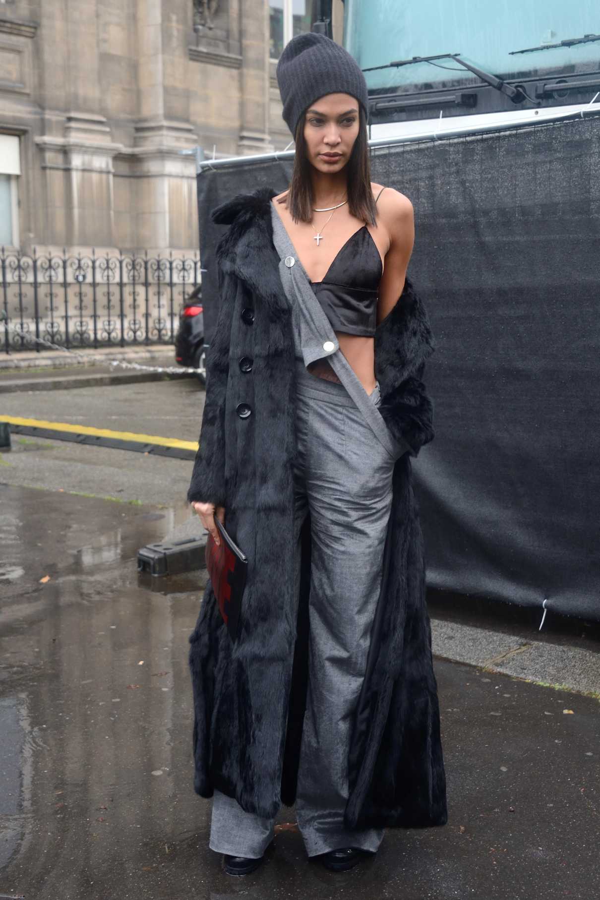 Joan Smalls at the Lanvin Show During the Paris Fashion Week 03/01/2017-2