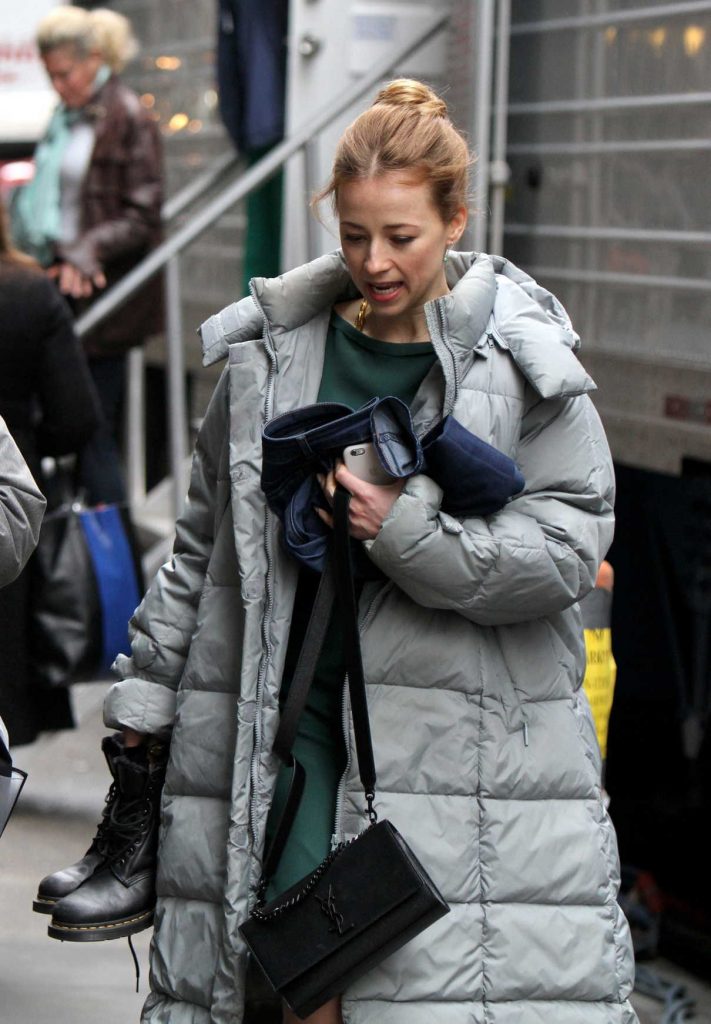 Karine Vanasse on the Set of Salamander in Manhattan 03/28/2017-1