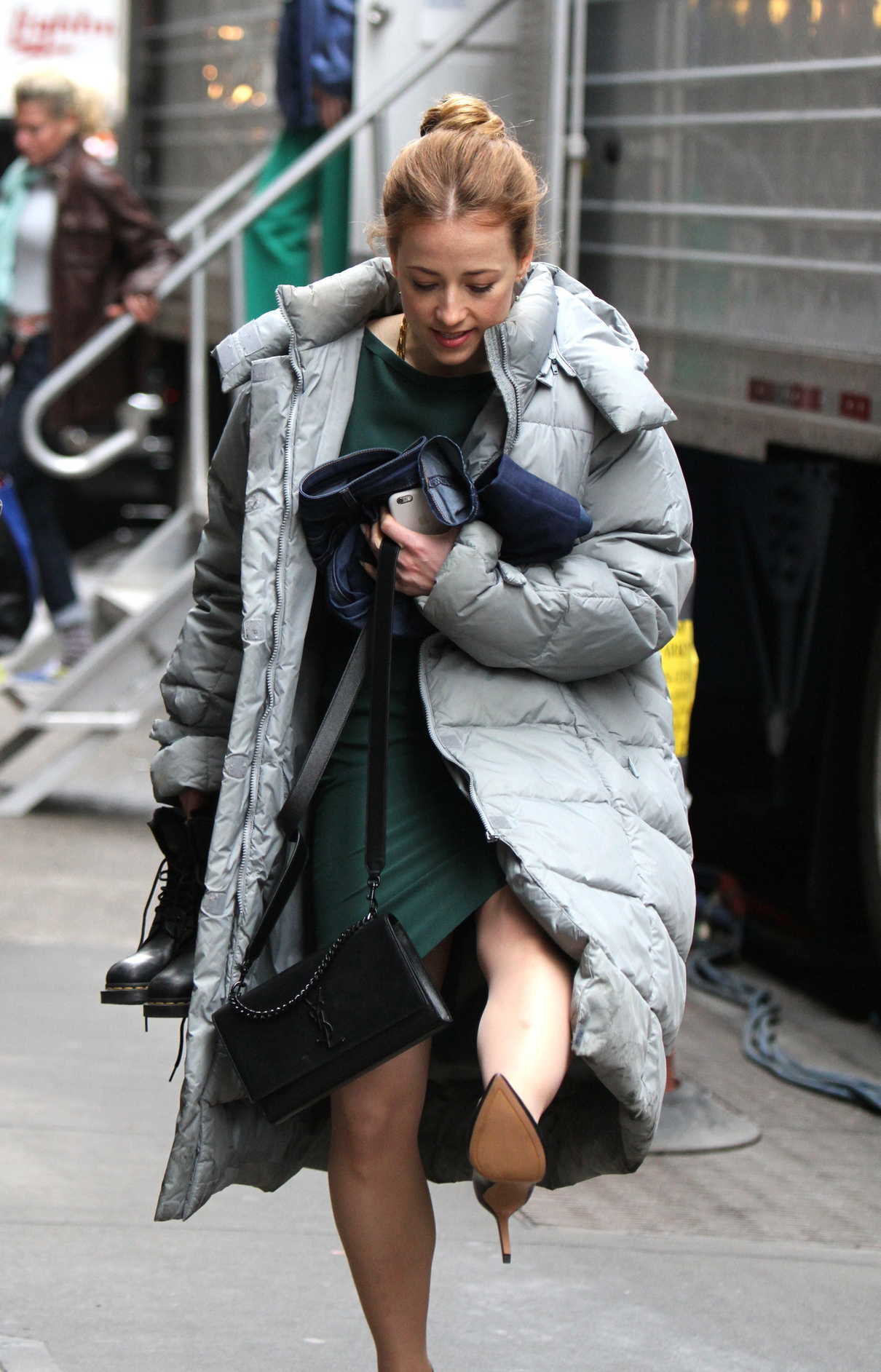 Karine Vanasse on the Set of Salamander in Manhattan 03/28/2017-2