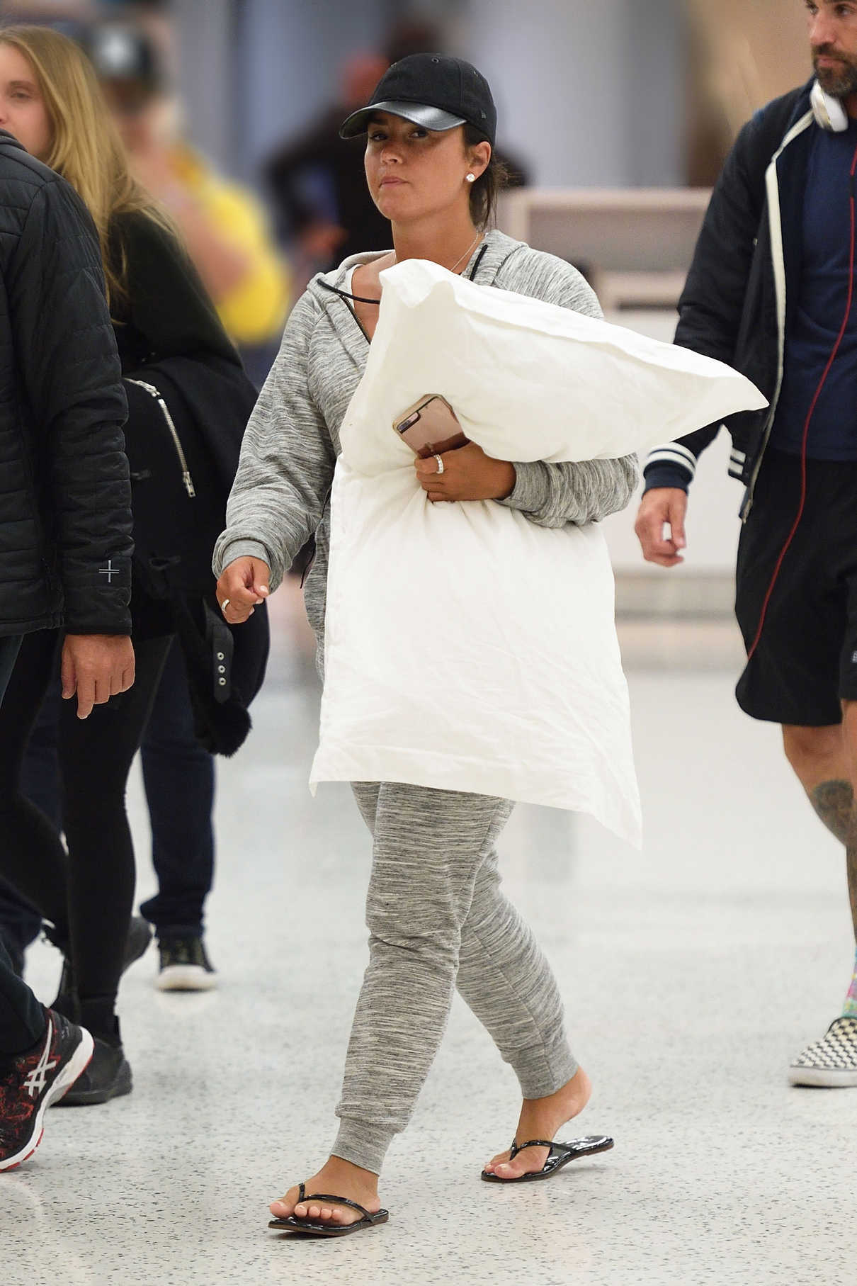 Demi Lovato Carries Her Pillow at JFK Airport in New York 04/25/2017-4
