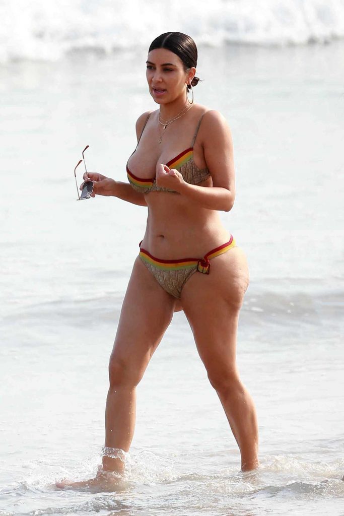 Kim Kardashian in Bikini at the Beach in Tulum 04/24/2017-1