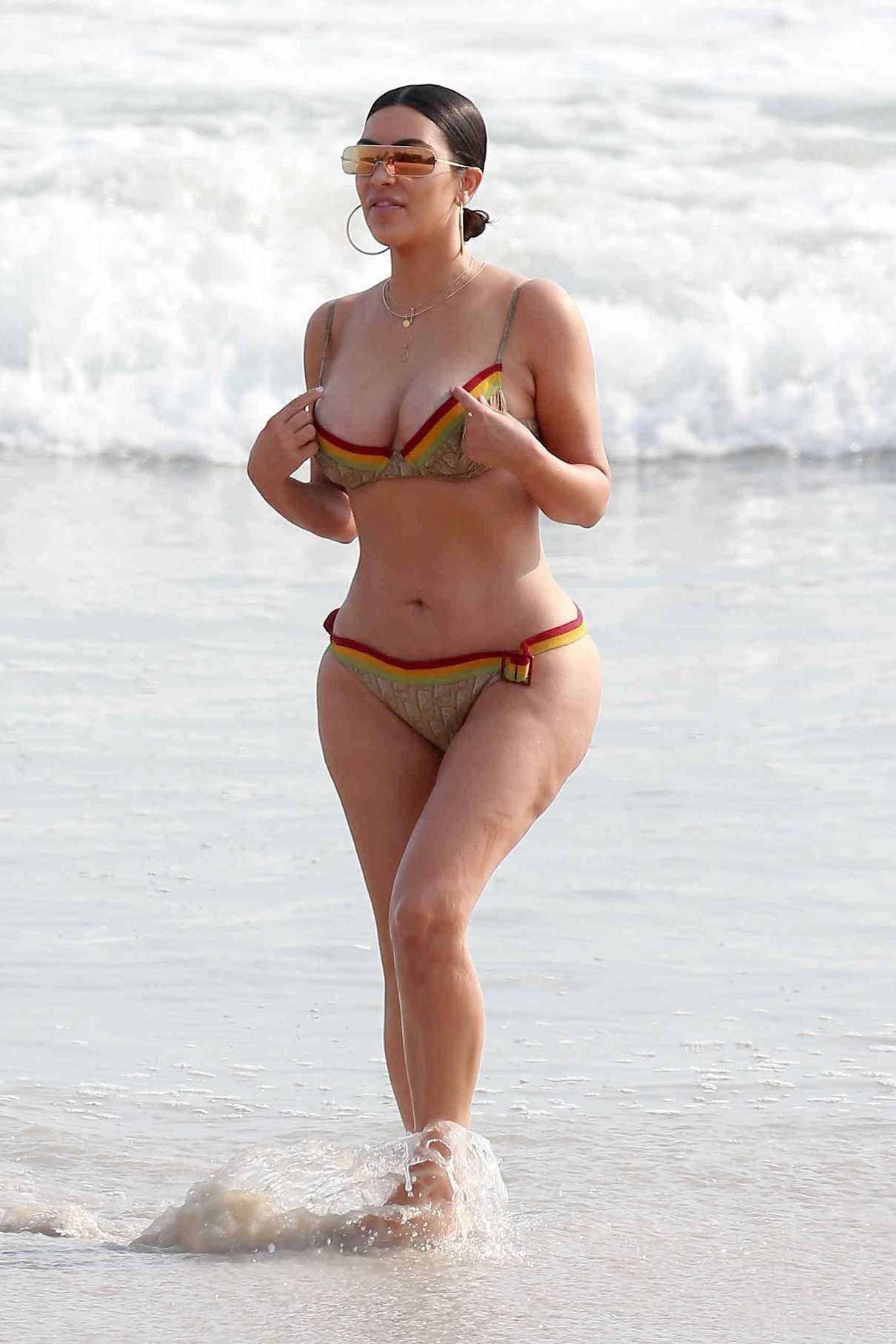 Kim Kardashian in Bikini at the Beach in Tulum 04/24/2017-2