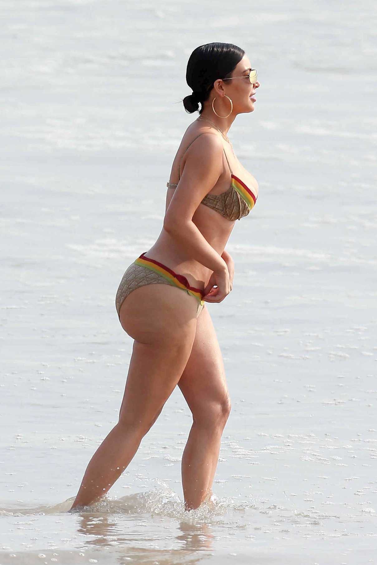 Kim Kardashian in Bikini at the Beach in Tulum 04/24/2017-3