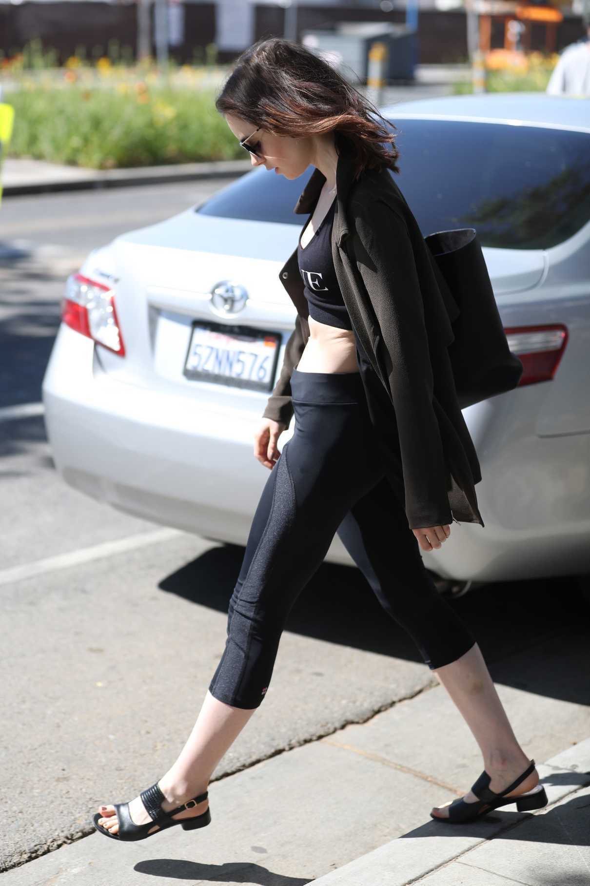 Lily Collins Leaves the Gym in West Hollywood 04/29/2017-5