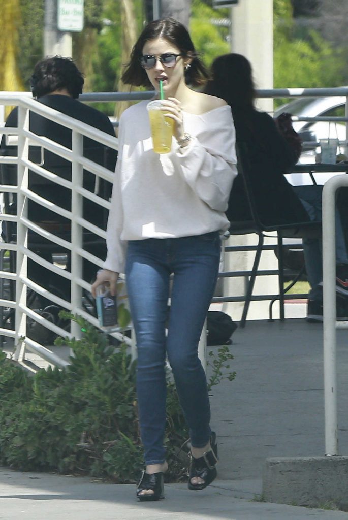 Lucy Hale Stops at Starbucks in Studio City 04/07/2017-1