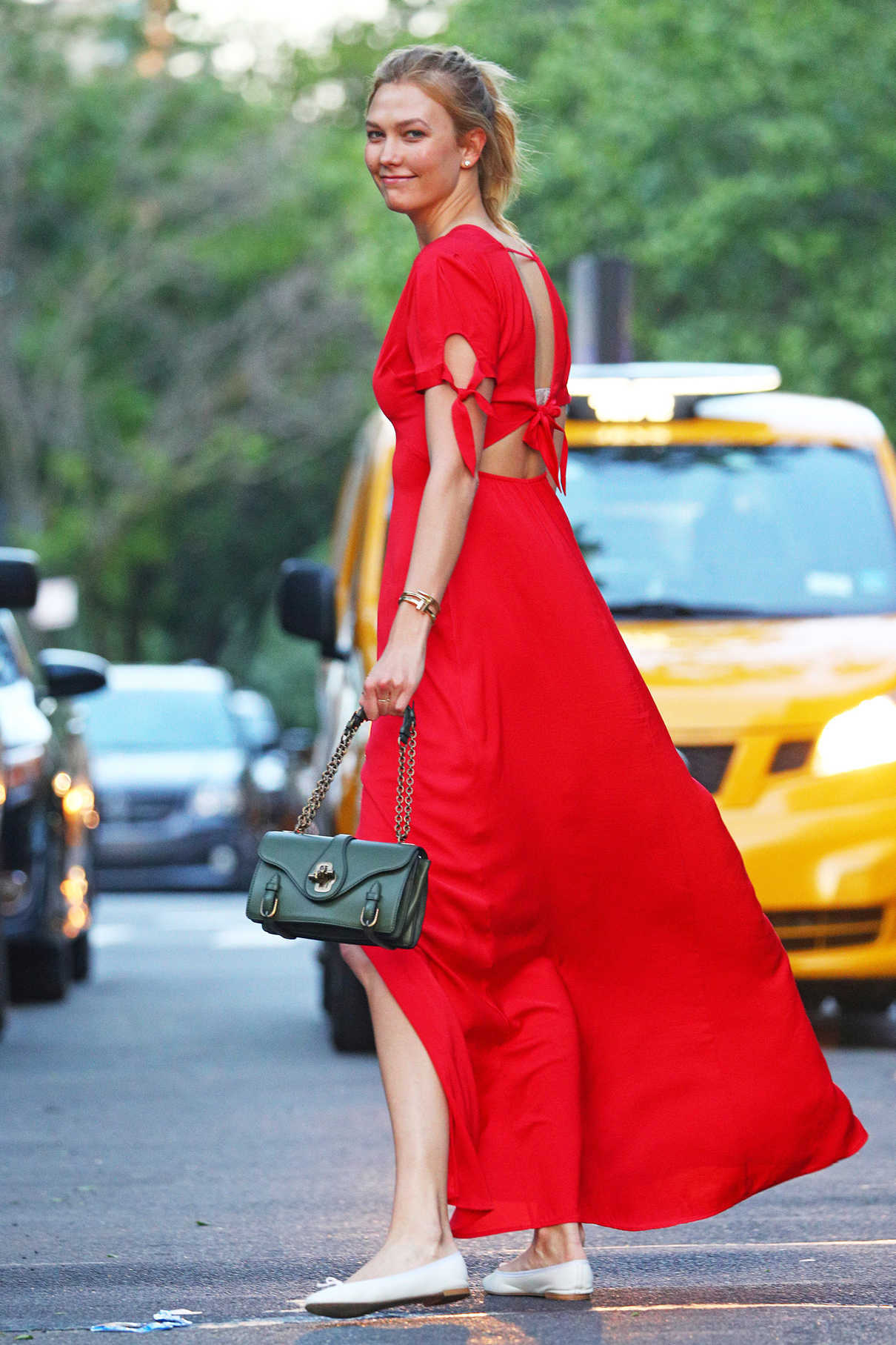 Karlie Kloss Wears a Bright Red Dress Out in New York City 05/17/2017-3