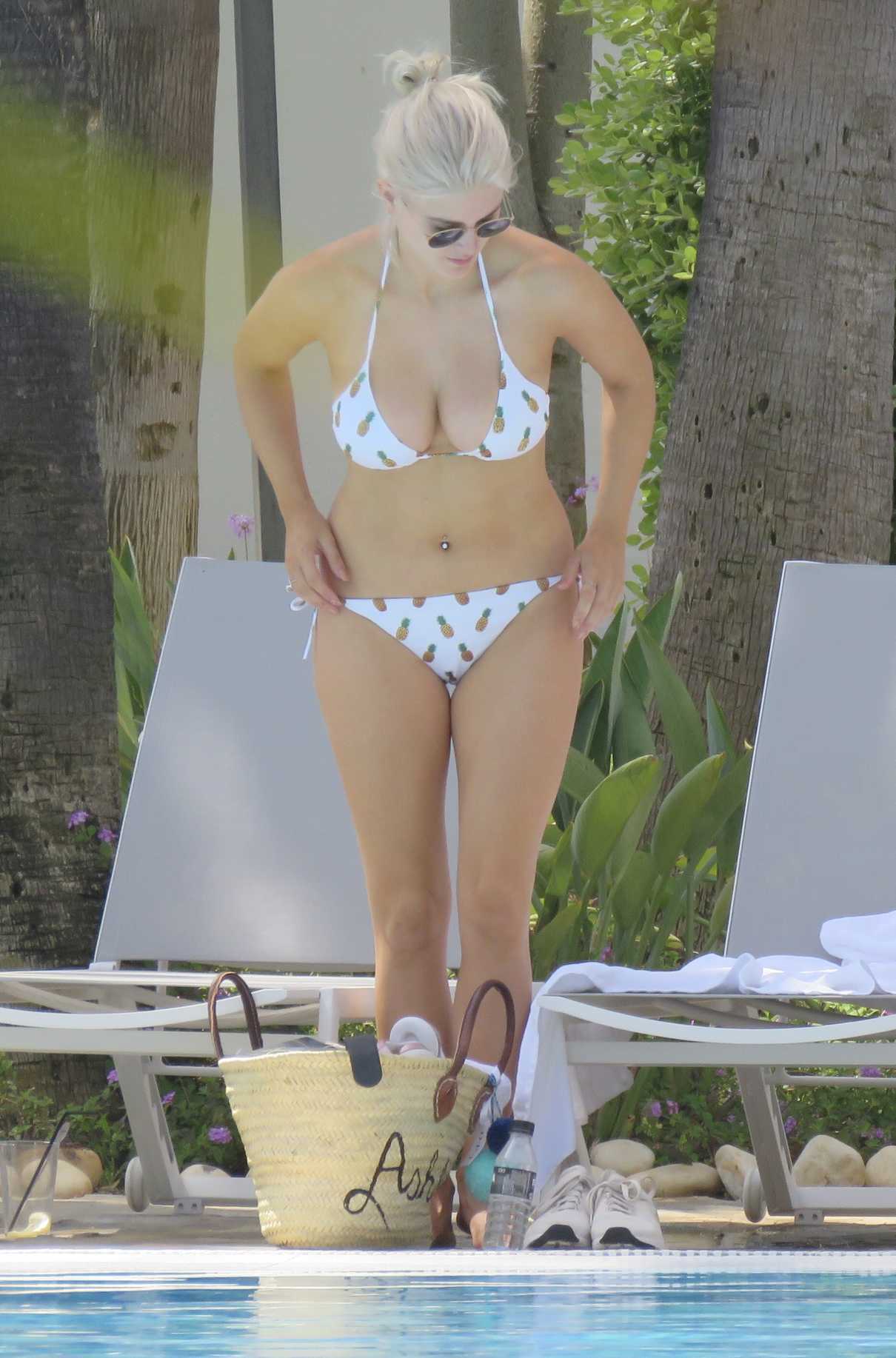 Ashley James in a Bikini by the Pool in Marbella 06/27/2017-3