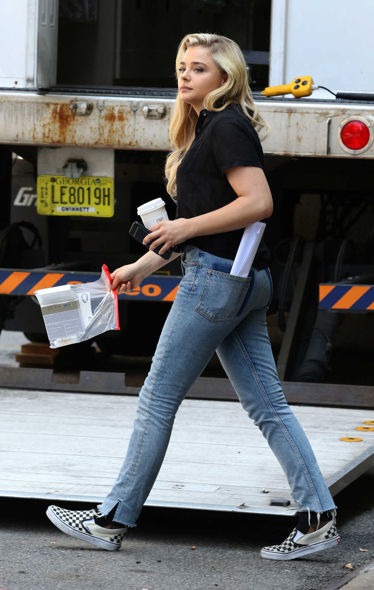Chloe Moretz on the Set of Louis C.K. Untitled Film Project in NYC 06/17/2017-4