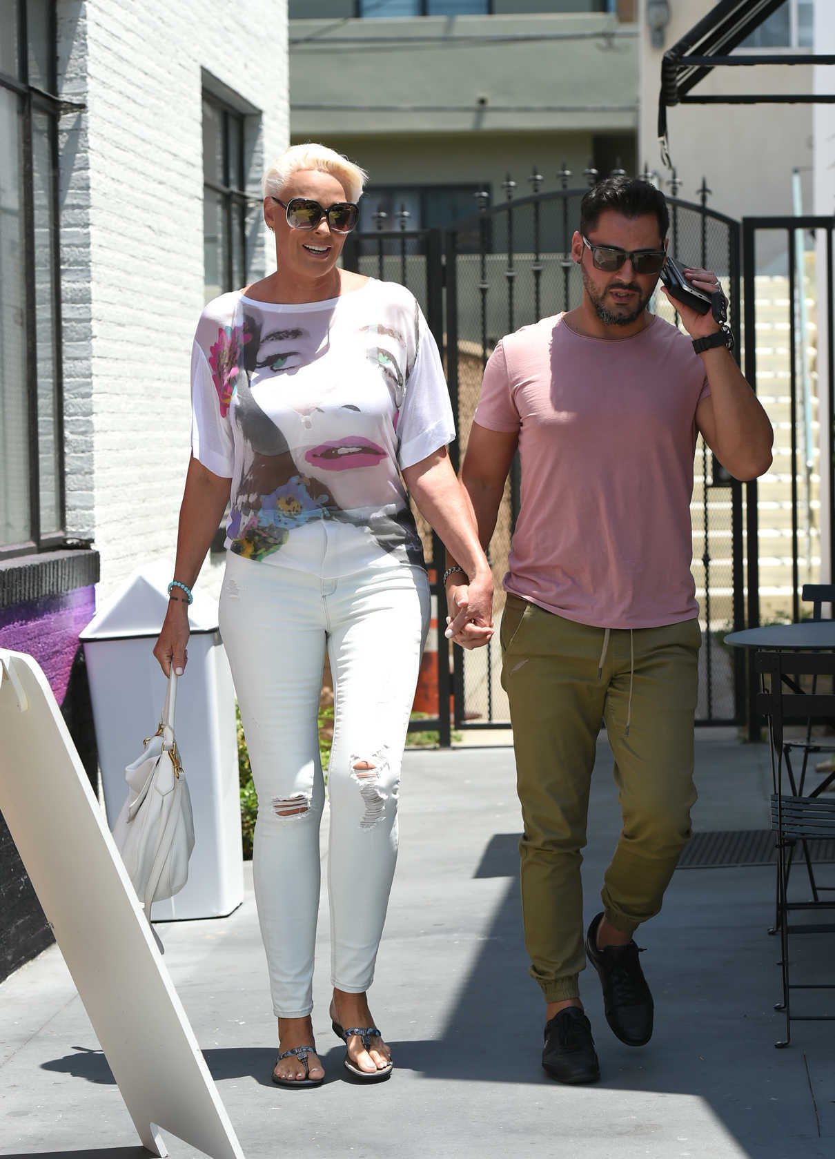 Brigitte Nielson Goes Out to a Lunch With a Friend in Los Angeles 07/06/2017-2
