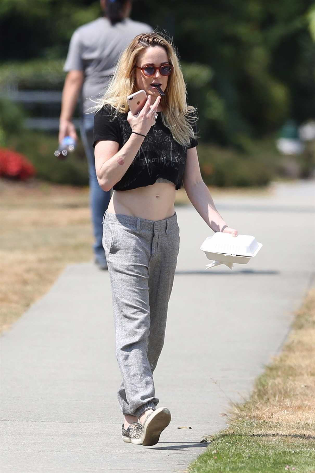 Caity Lotz on the Set of Legends of Tomorrow in Vancouver 07/17/2017-3