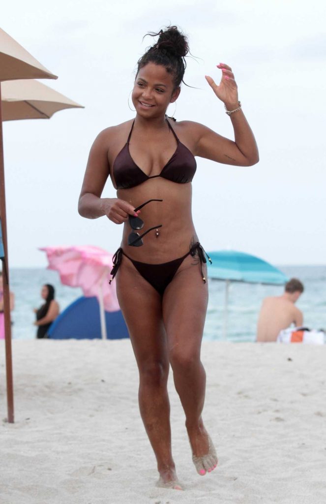 Christina Milian in a Teeny Bikini at the Beach in Miami 07/23/2017-1