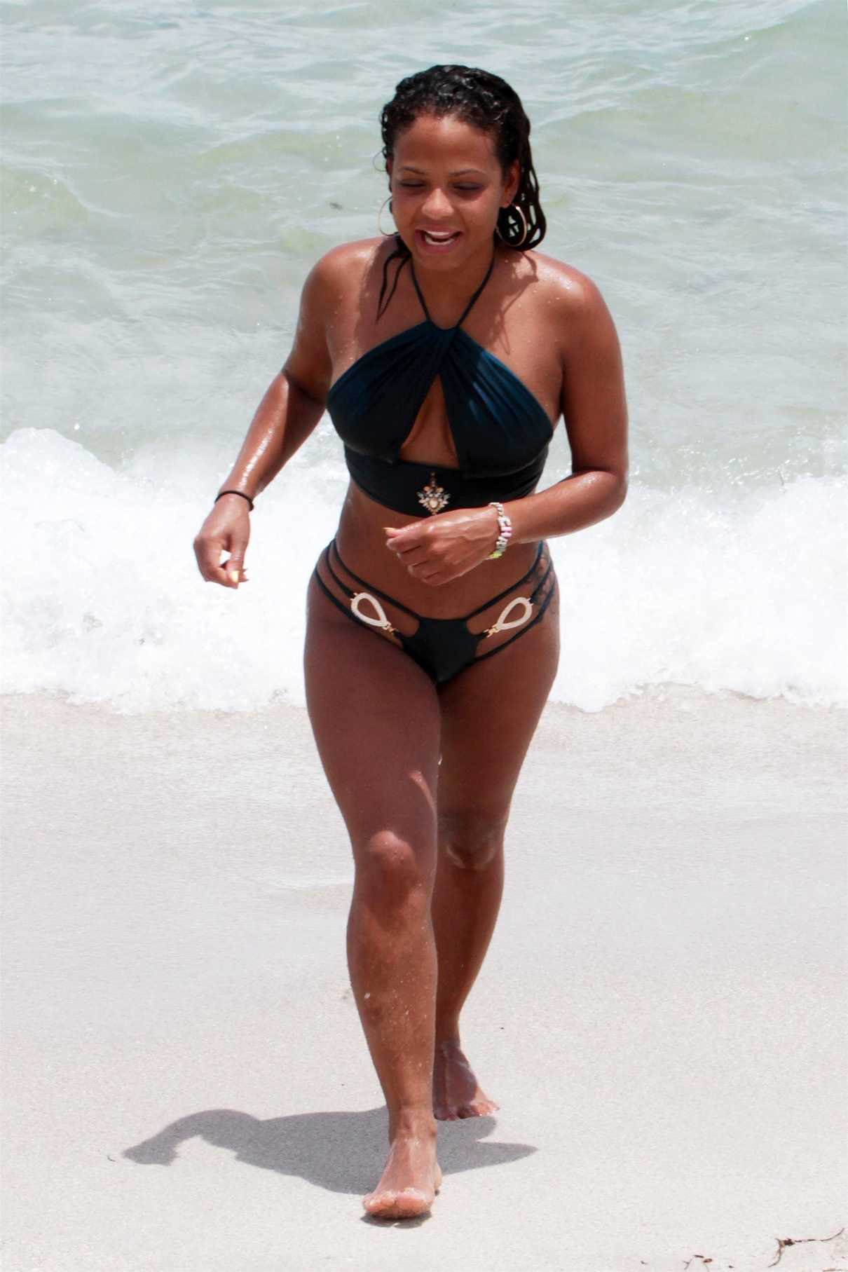 Christina Milian Shows off Her Bikini Body at the Beach in Miami 07/20/2017-2
