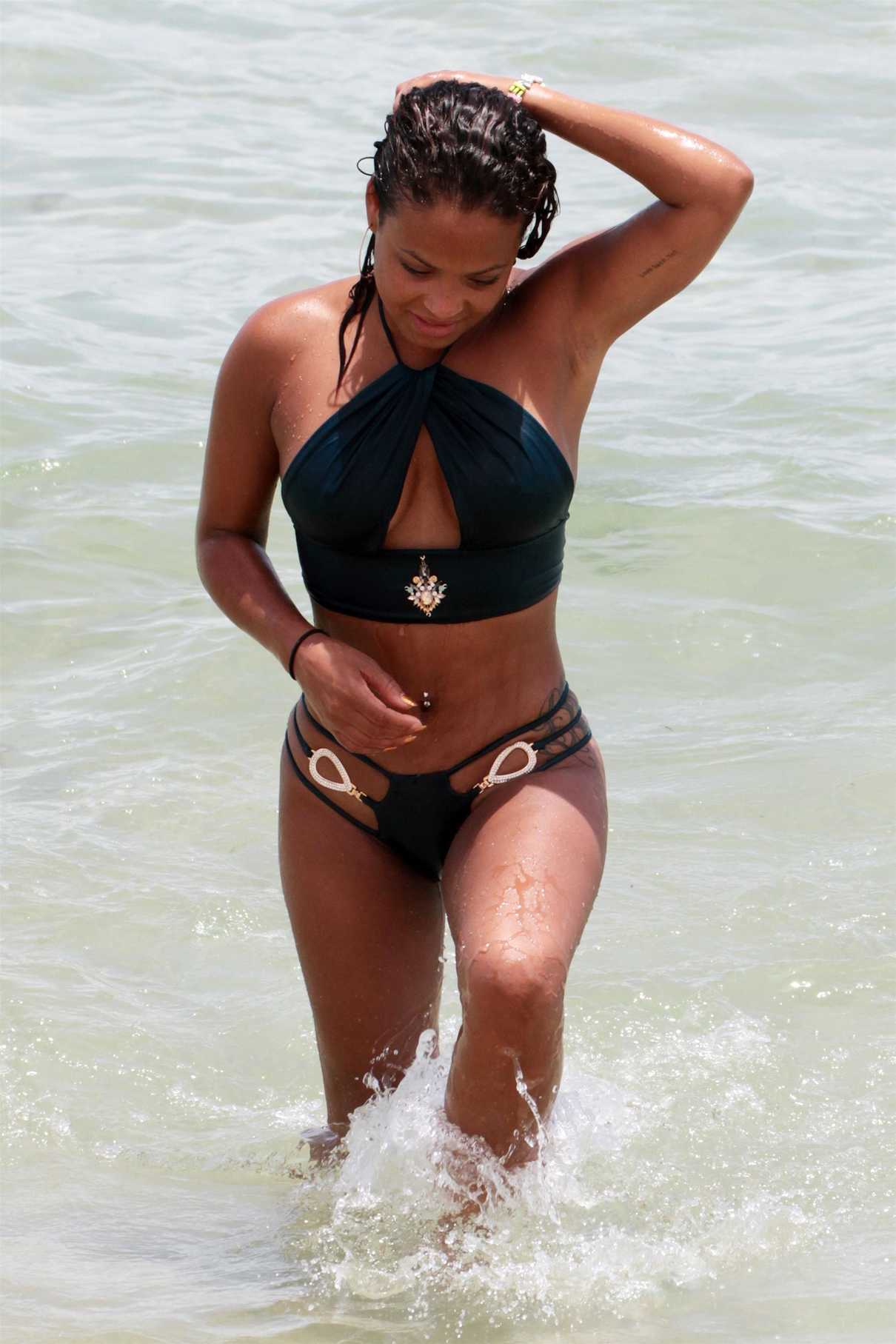 Christina Milian Shows off Her Bikini Body at the Beach in Miami 07/20/2017-5