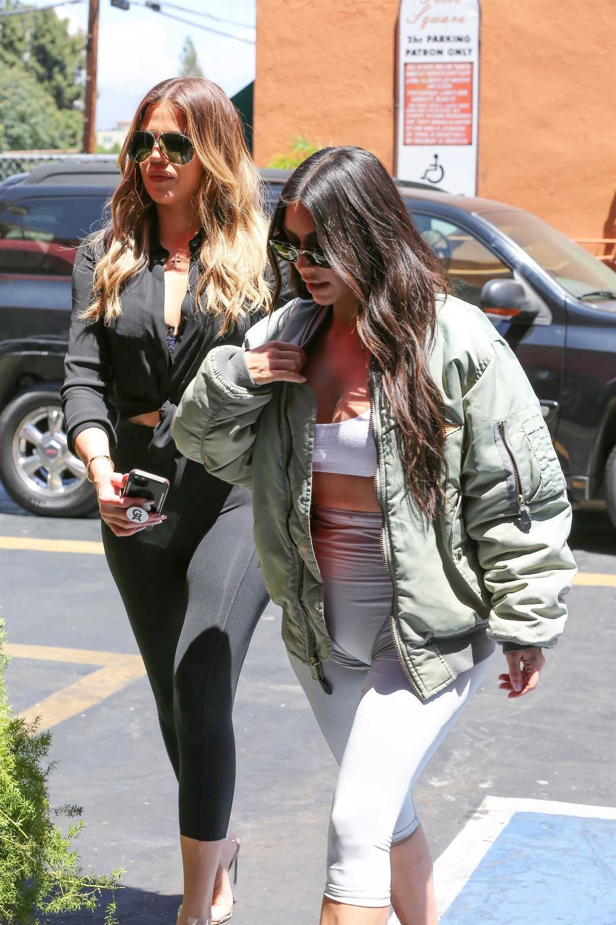 Kim Kardashian and Khloe Kardashian Filming Their Reality Show at Chin Chin Restaurant in Studio City 07/26/2017-5