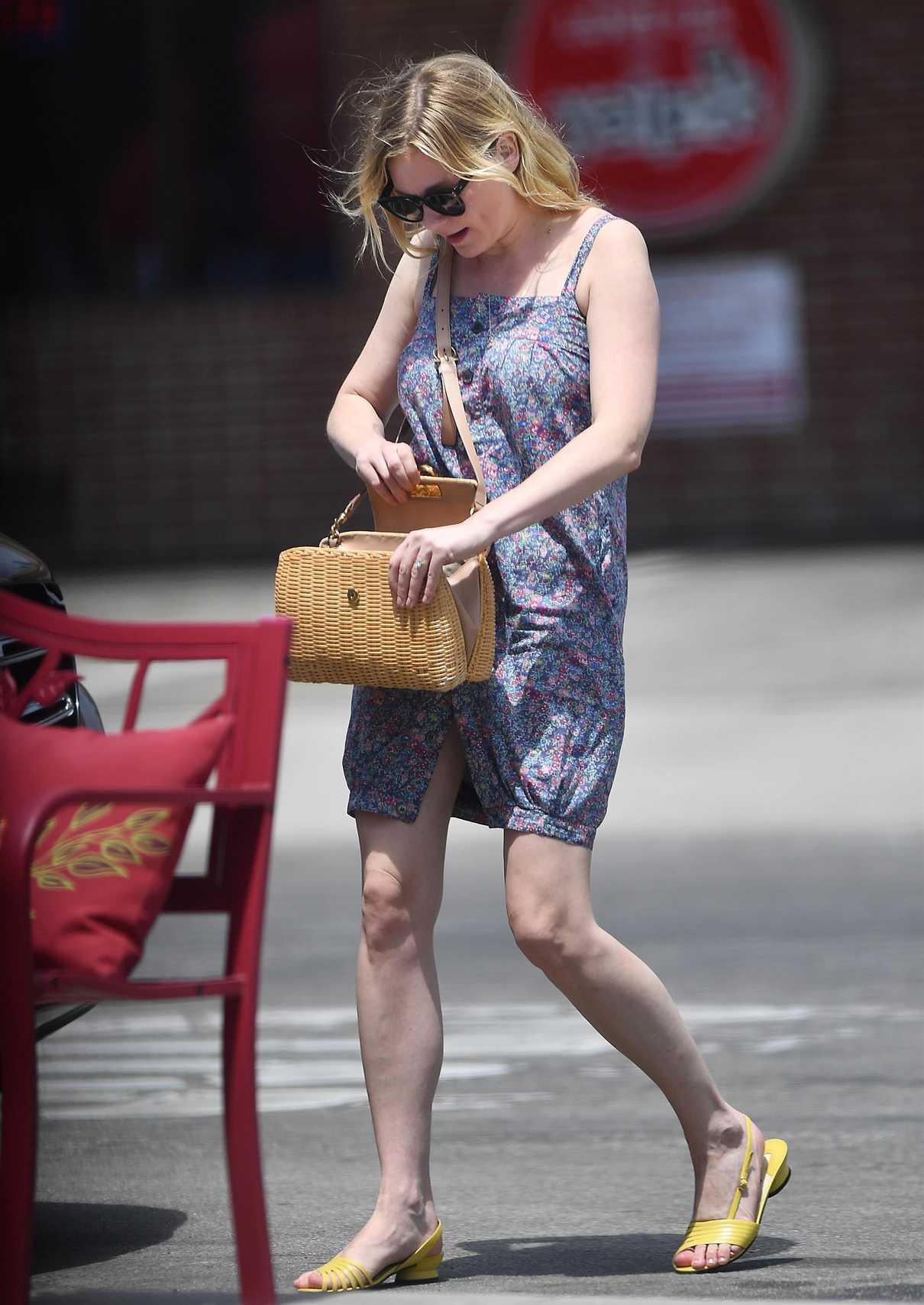 Kirsten Dunst Wears a Short Floral Dress in Toluca Lake 07/16/2017-4