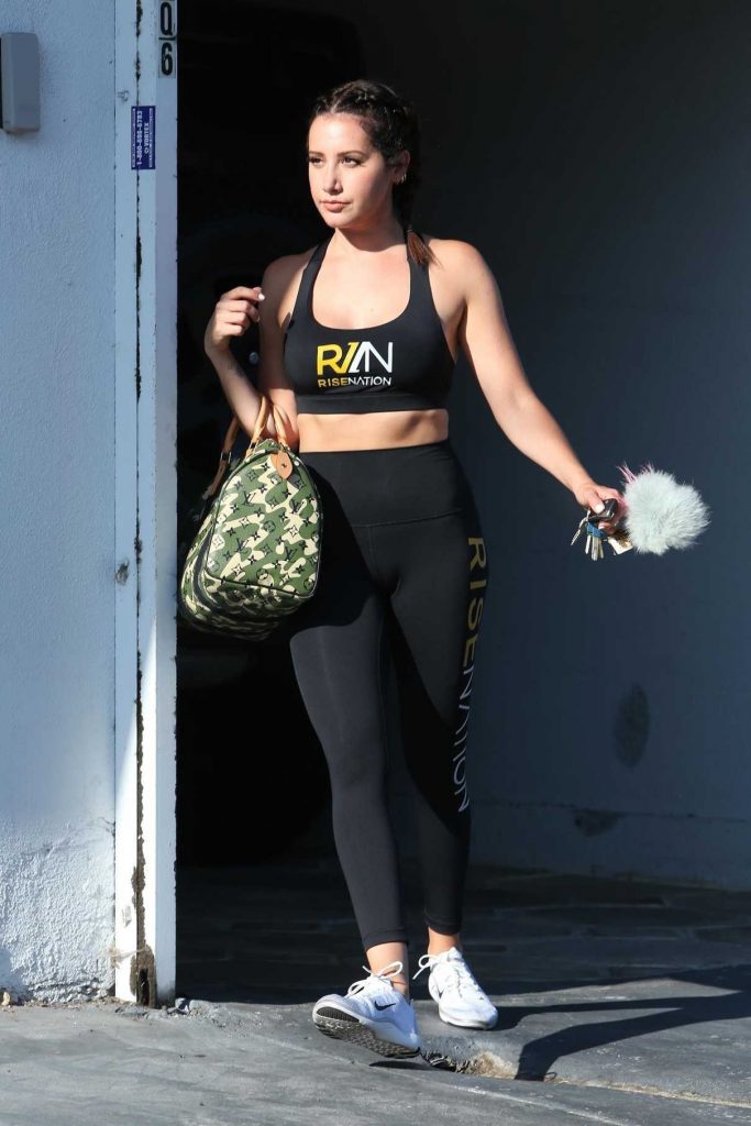 Ashley Tisdale Gets a Workout at Rise Nation in LA 08/30/2017-1