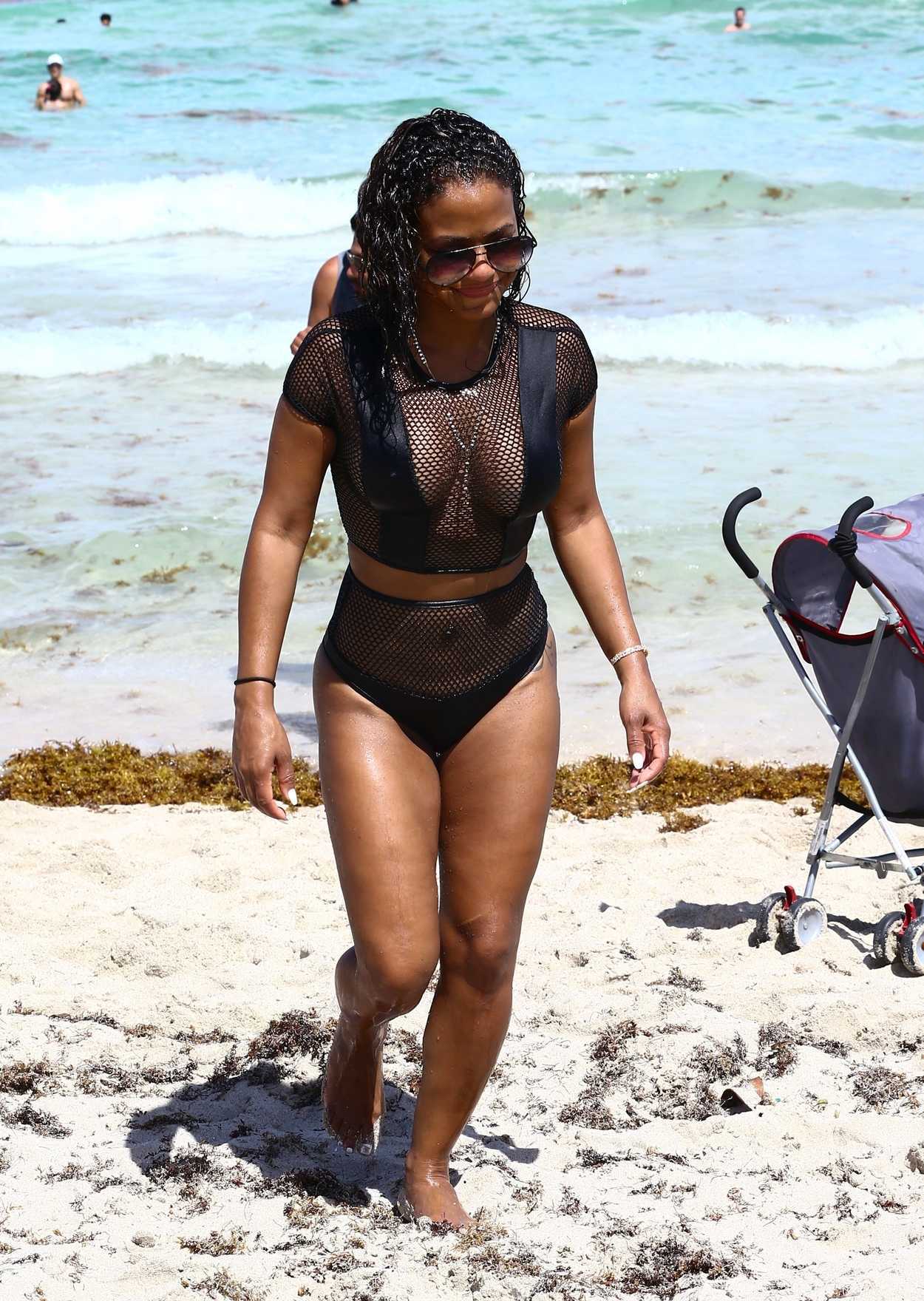 Christina Milian in Bikini at the Beach in Miami 08/19/2017-2