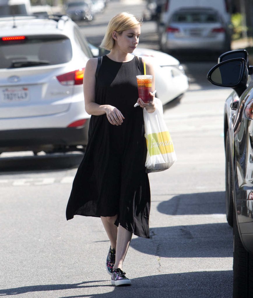 Emma Roberts Picks up Food and a Drink at Lemonade Cafe in Beverly Hills 08/14/2017-1