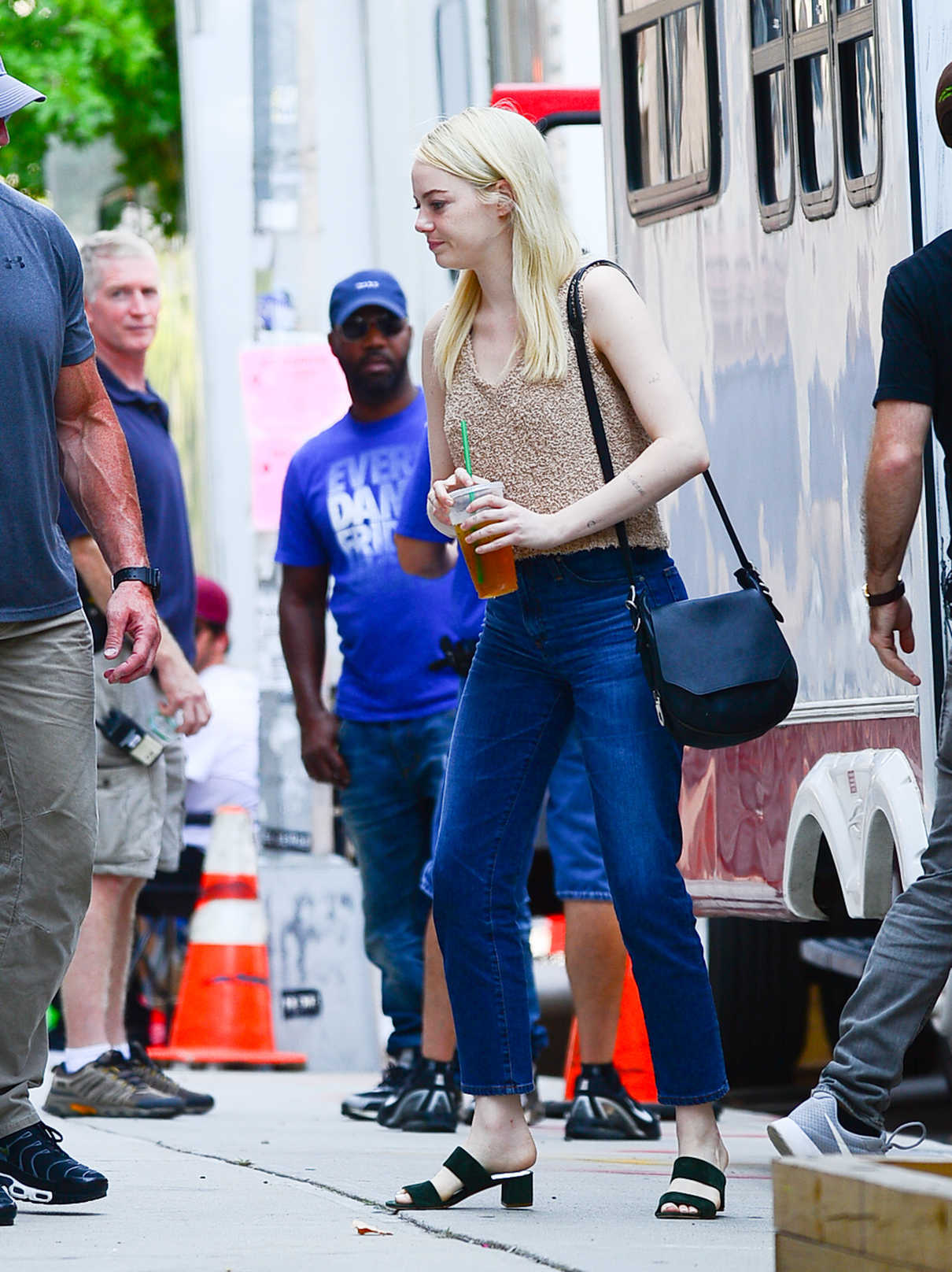 Emma Stone on the Set of Maniac in NYC 08/17/2017-4