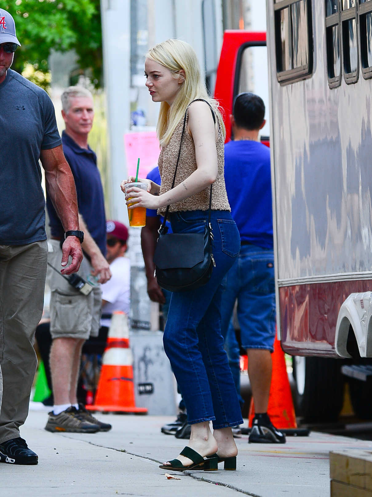 Emma Stone on the Set of Maniac in NYC 08/17/2017-5