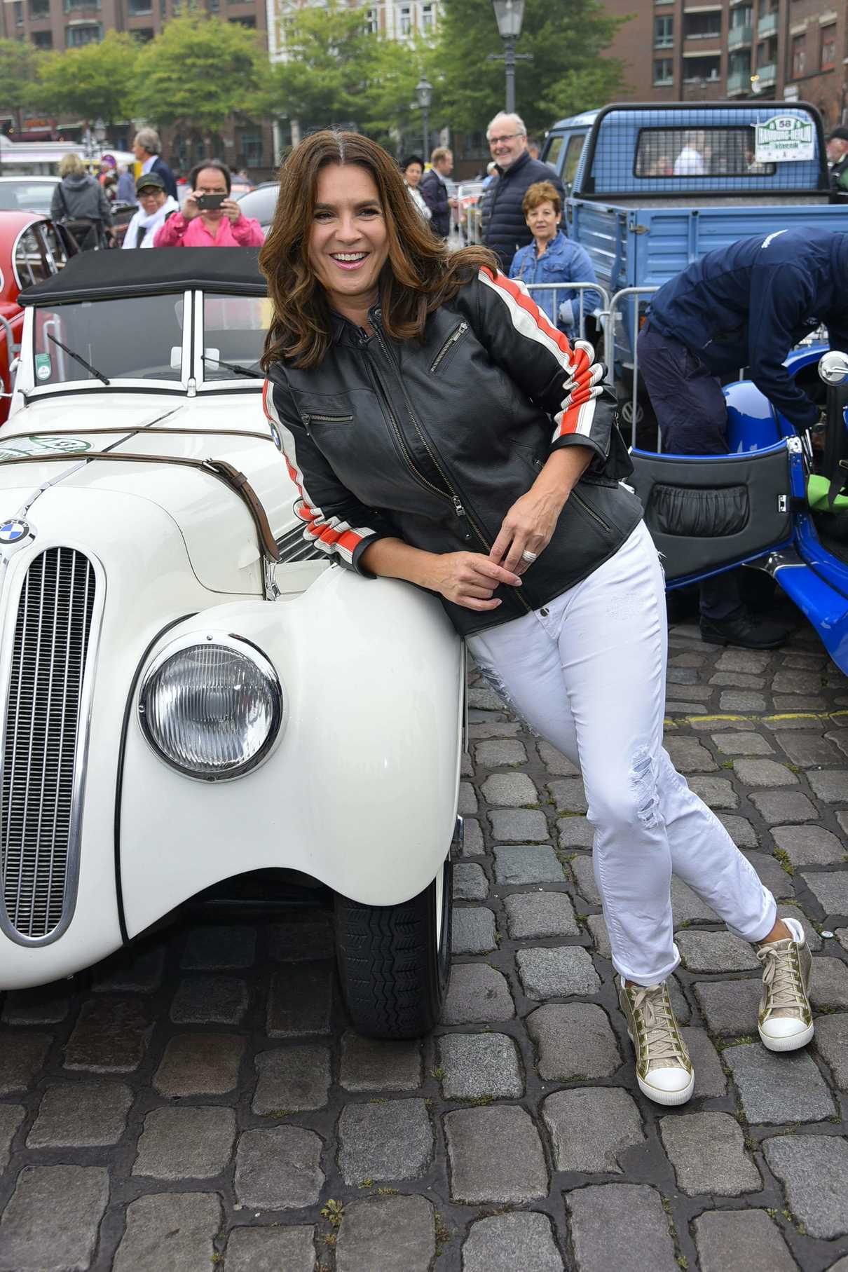 Katarina Witt at the Start of the 10th Hamburg-Berlin Classic Car Rally 08/24/2017-4