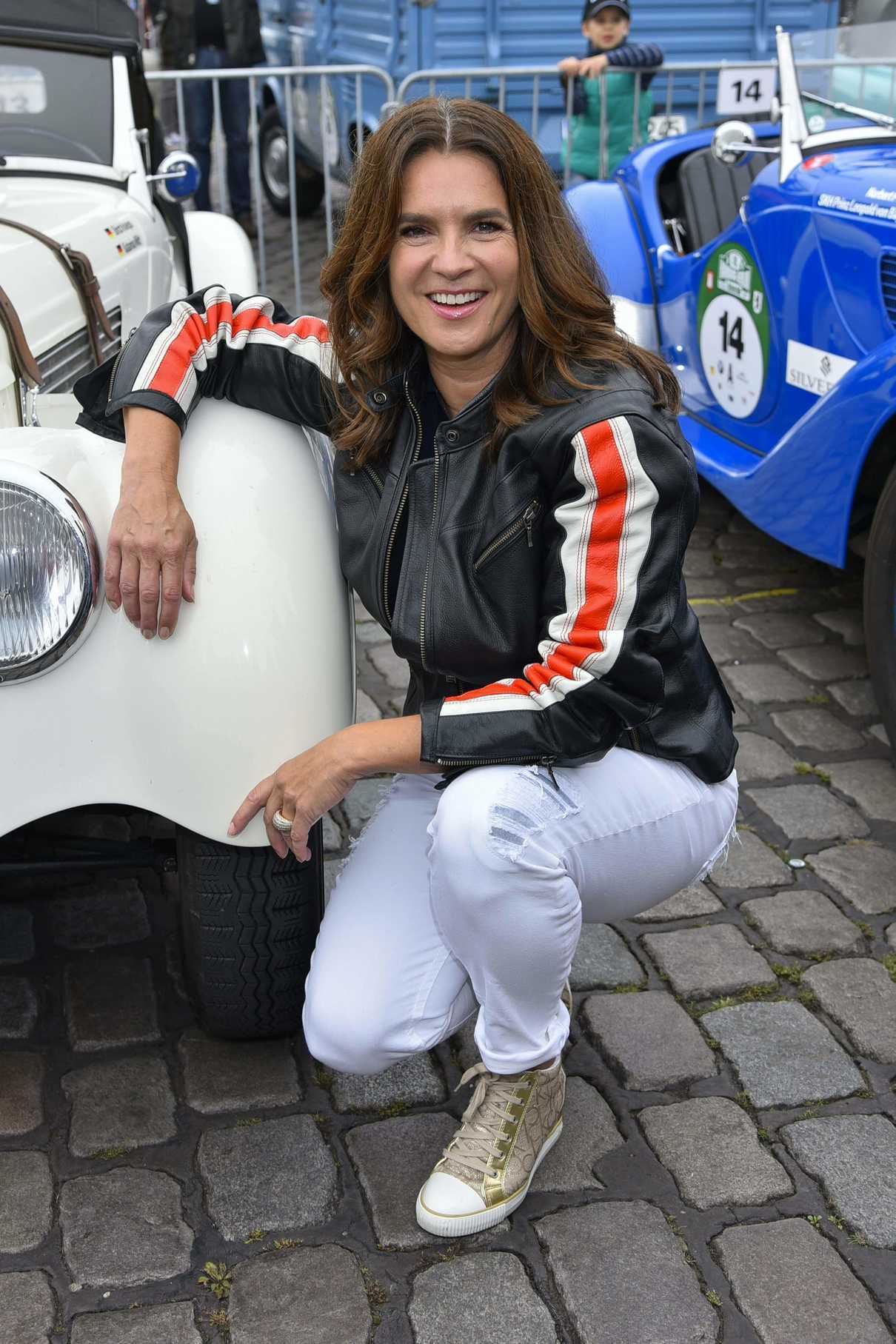 Katarina Witt at the Start of the 10th Hamburg-Berlin Classic Car Rally 08/24/2017-5